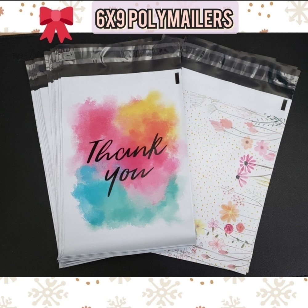 Colorful Thank You Poly Mailers 10 of each size shown
